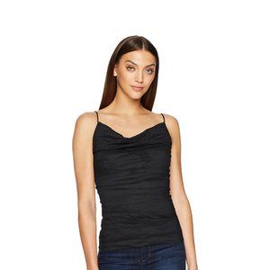 NWT Nicole Miller Black Cotton Metal Cami Top